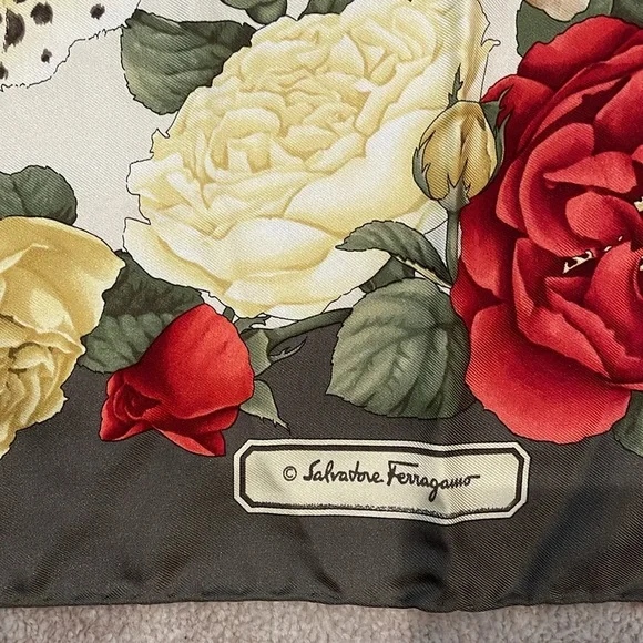 Salvatore Ferragamo silk scarf 33.75 inches X 33.75 inches - Picture 2 of 9